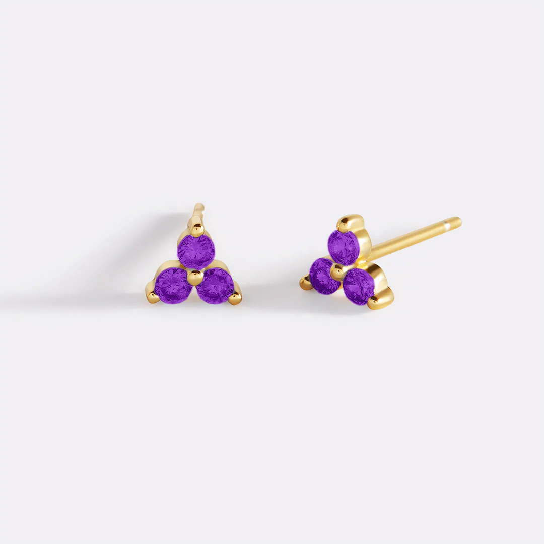 Trinity Birthstone Stud Earrings - Image 52