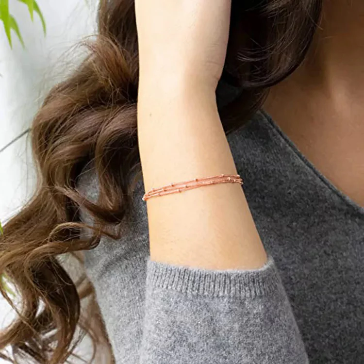 Triple Layer Satellite Chain Bracelet - Image 13