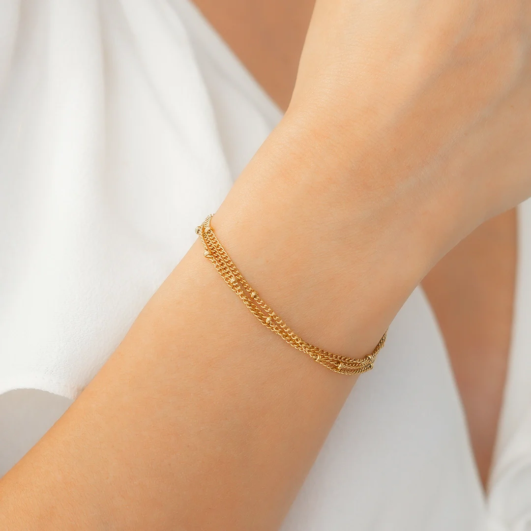 Triple Layer Satellite Chain Bracelet - Image 7