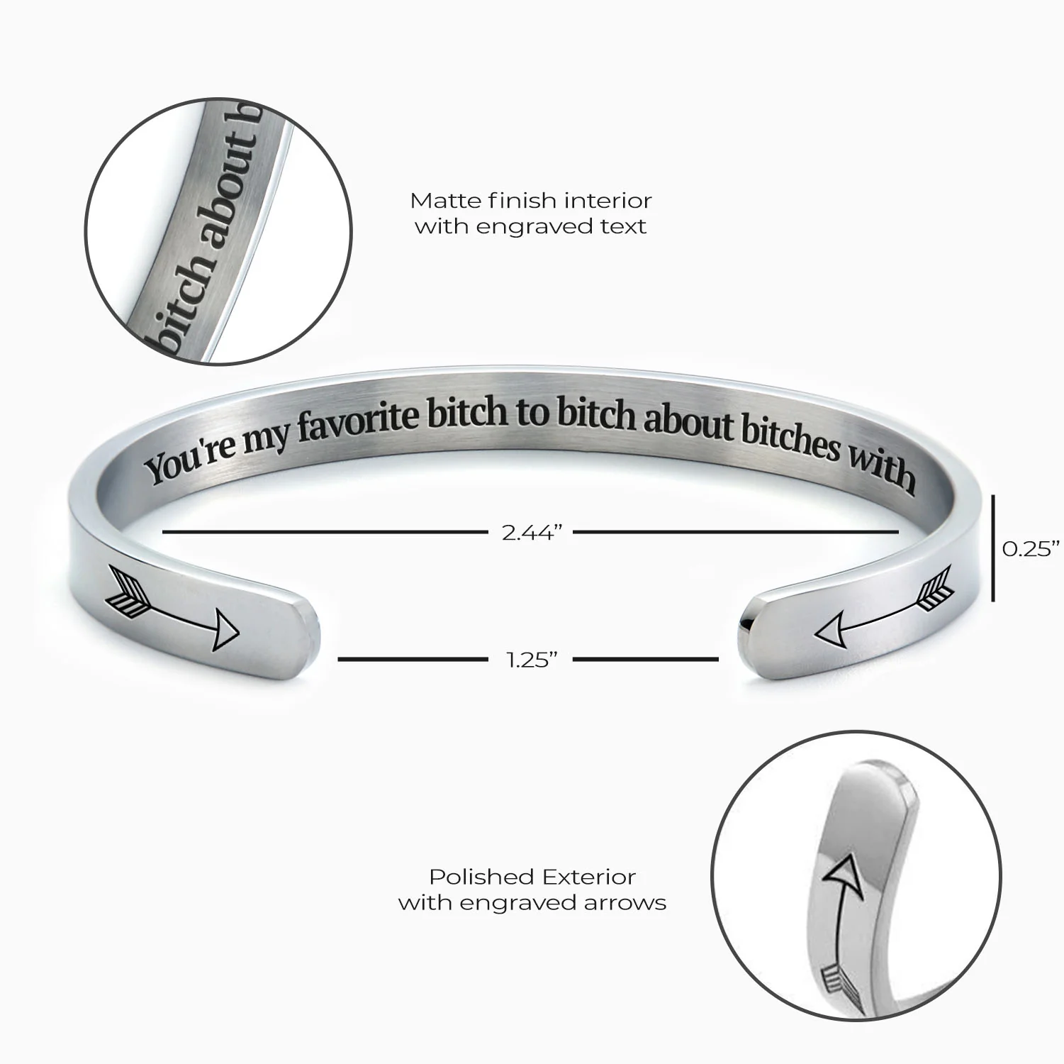 You're My Favorite Bitch To Bitch About Bitches With Personalizable Cuff Bracelet - Image 15