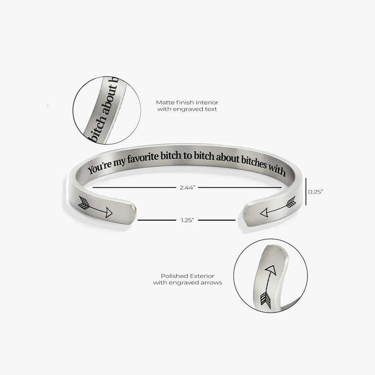 You're My Favorite Bitch To Bitch About Bitches With Personalizable Cuff Bracelet - Image 25